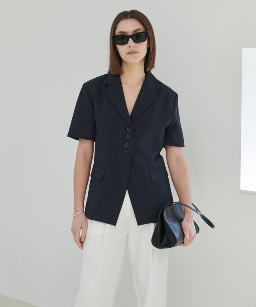 OYY Breath Summer Button Jacket_Navy