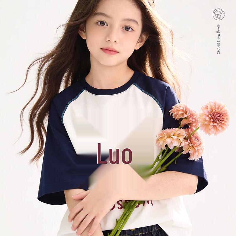 DOMIO Girls' Summer Thin Short-Sleeve T-Shirt