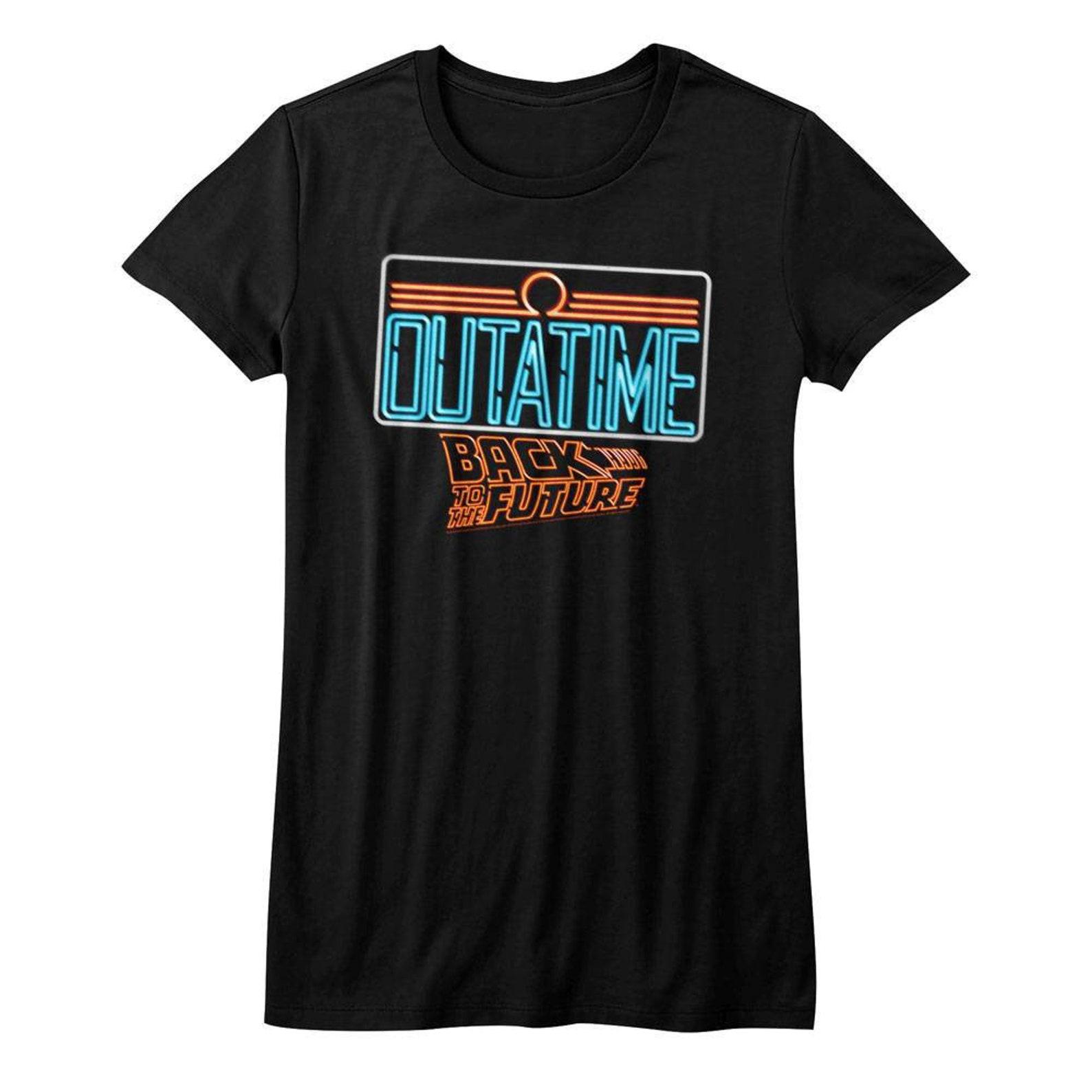 Back to the Future Neon Black Junior Women s T-Shirt S