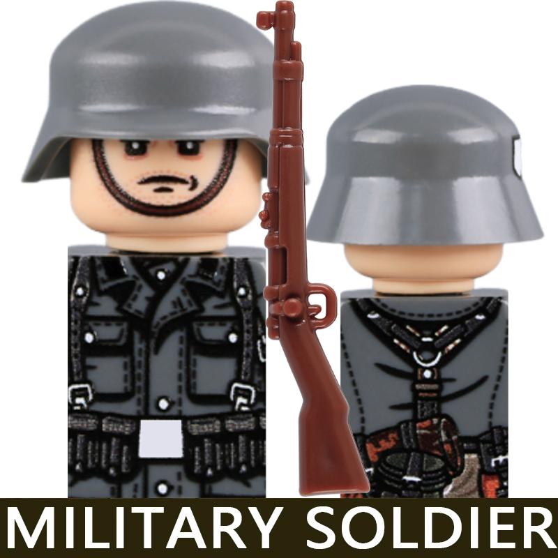 WW2 Military Soldier Figures Building Blocks Army Japanese Warrior Medical Nurse Officer Infantry Helmets UV Printed Bricks Toys