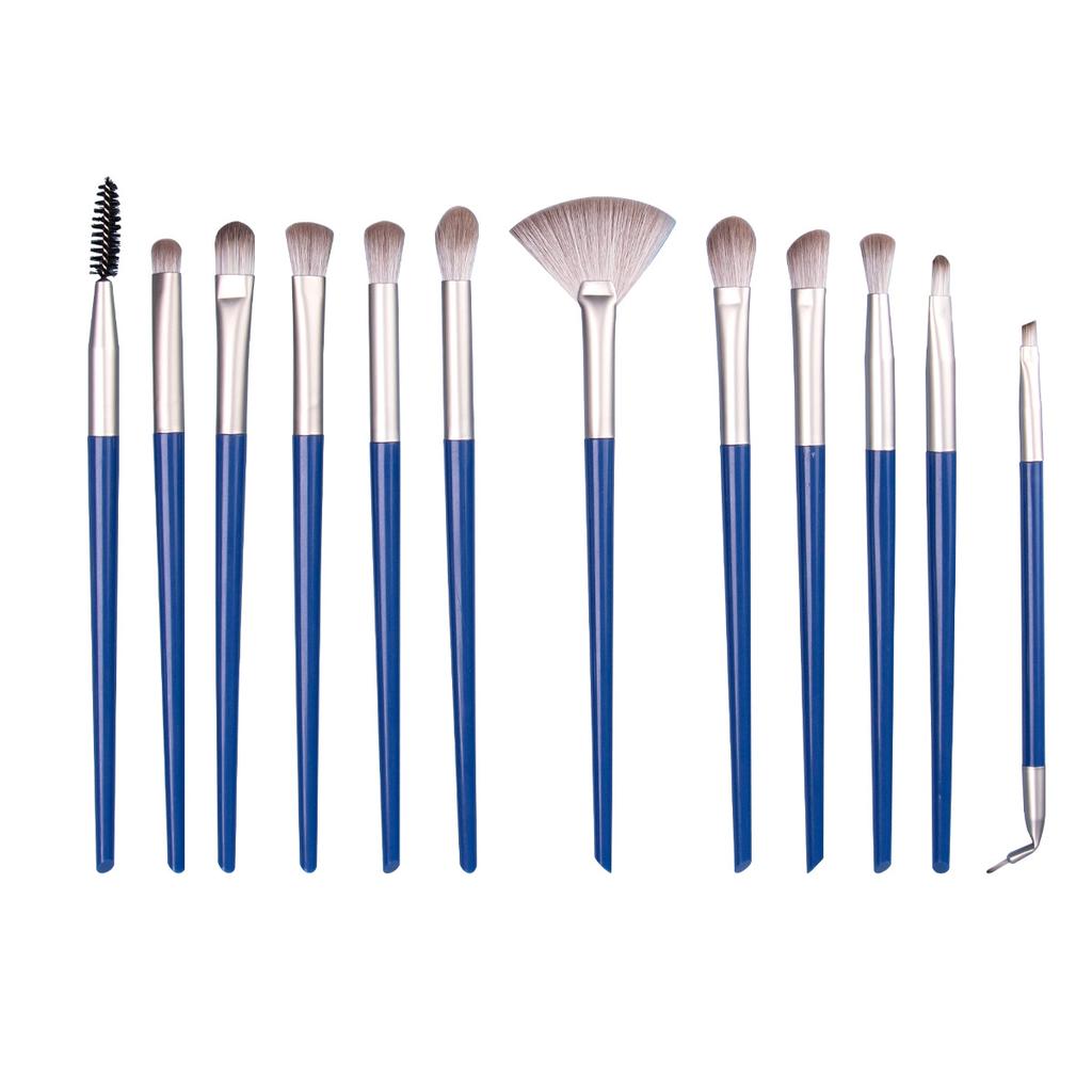 12 plastic handle eye brushes 4 colors optional, makeup brush set brush multi-function full set of eye makeup tools