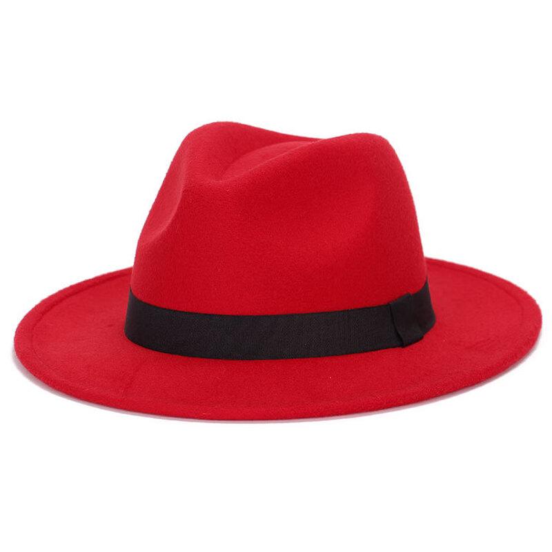 ZHENYUEQI Unisex Autumn/Winter Wide-Brim Felt Fedora Hat