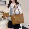 New Printed Women's Fashion Handbag, Textured Large-capacity Commuter Bag, Women's Textured Armpit Large Tote Bag