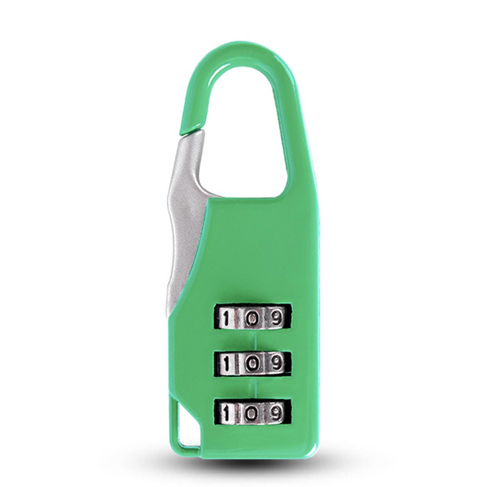 

Мини-навесной замок Маленькие замки с 3-значным кодовым замком без ключа Защитный замок для дневника, рюкзака, багажа, чемодана, молнии зелёный