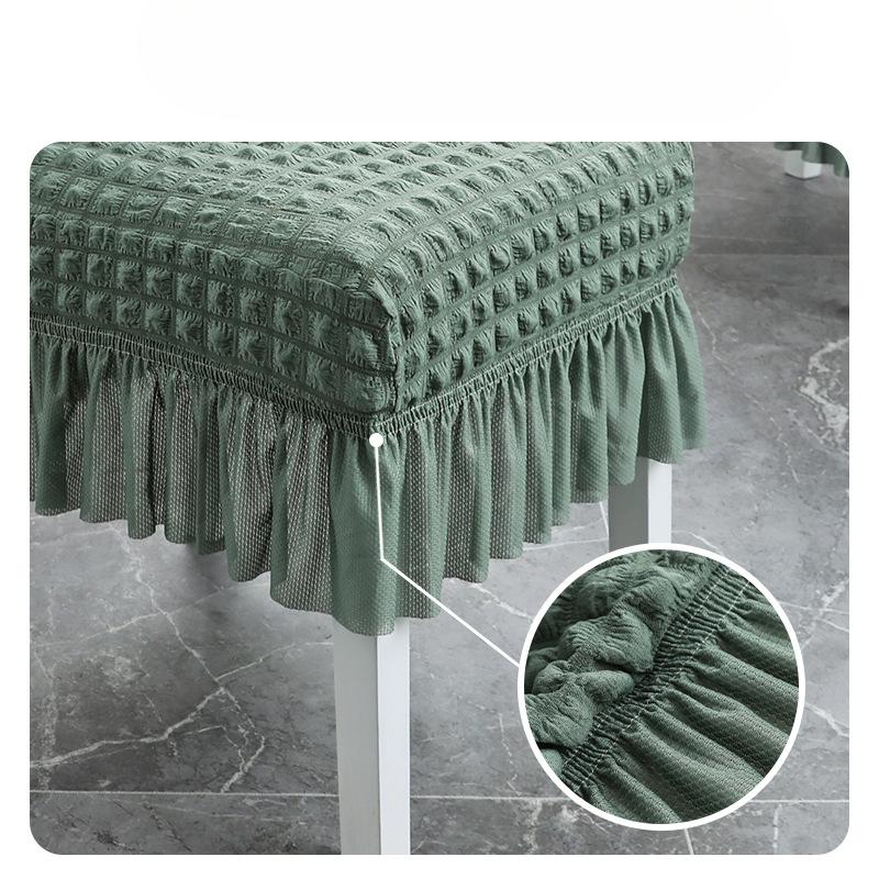 Household Elastic Integrated Dining Chair Cover Lace Skirt Hem Simple and Thickened Chair Cover Bubble Wrap Chair Cover