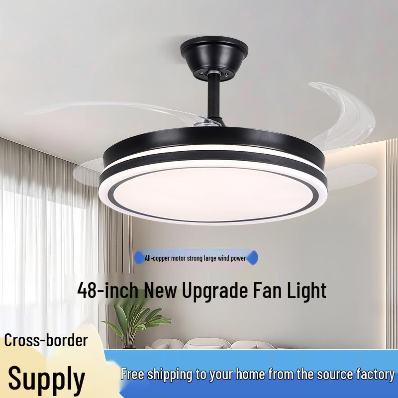 Invisible Silent Variable Frequency Ceiling Fan with Light for Living Room or Bedroom