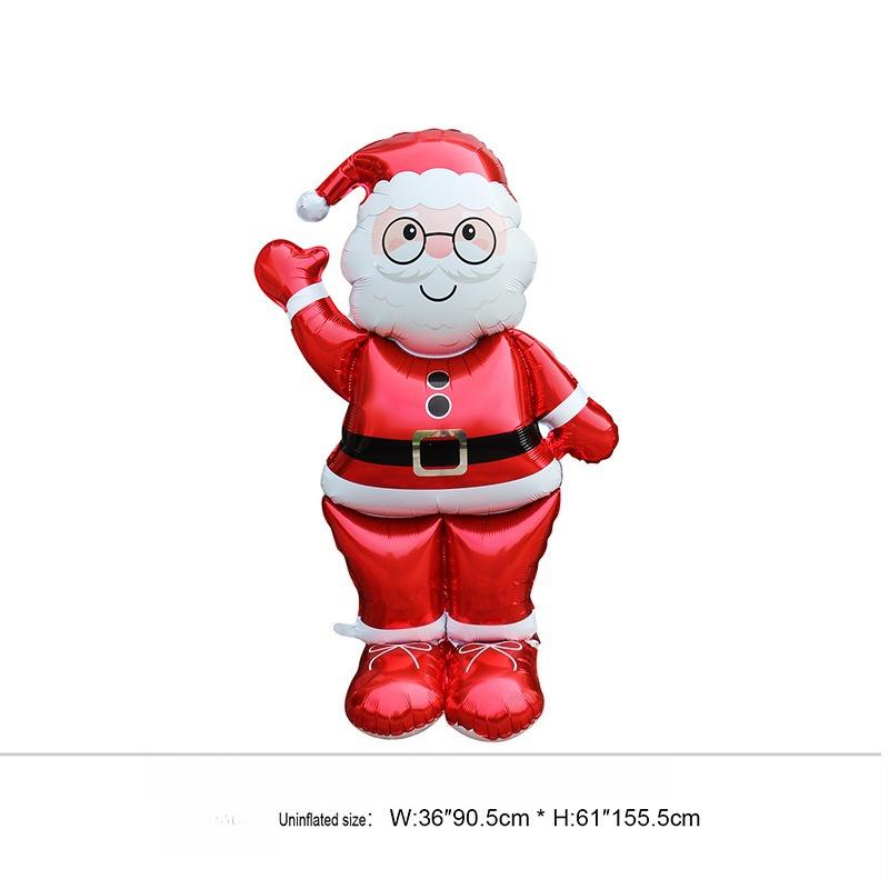 2pcs 60Inch Aluminum Foil Balloons Featuring Santa Claus And a Snowman - For Various Themed Events Such As Christmas Decorations