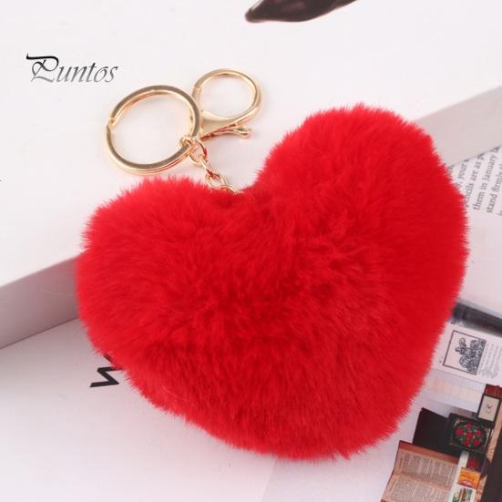 Chaveiro de pelúcia de coração de amor macio e fofo leve para meninas porta-chaves de carro bolsa mochila decoração pingente presente de aniversário