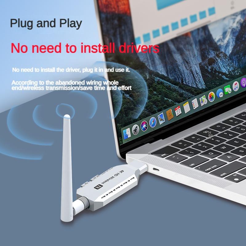 4K Wireless HDMI Transmitter and Receiver Enterprise HDMI Extender 50M 1TX and 1RX Display Adapter Casting PC Video Audio to TV