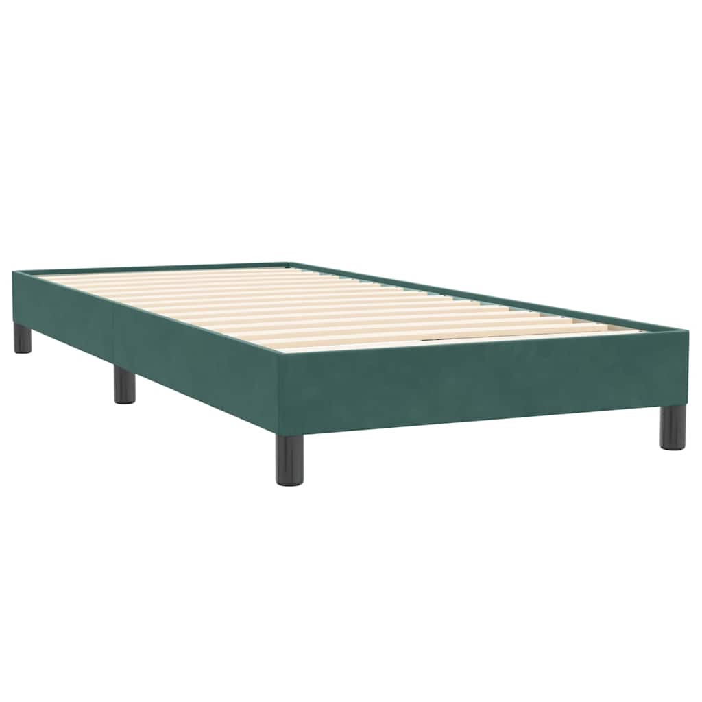 Box Spring Bed with Mattress Dark Green 80 x 220 cm Velvet