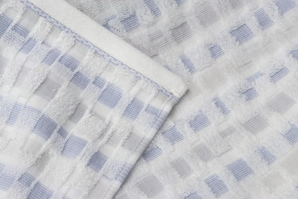 Romance Kosugi Towel Blanket, Made In Japan, WAXYO, Yarn-Dyed Jacquard, Blue