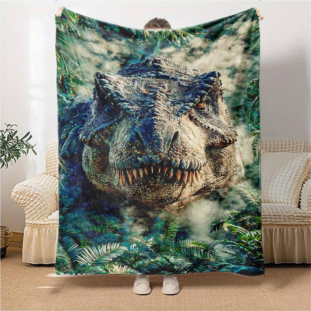 Jurassic Dinosaur Adventure Blanket Soft Throw Blanket For Home Bedroom Bed Sofa Travel Office Solid Christmas Blanket