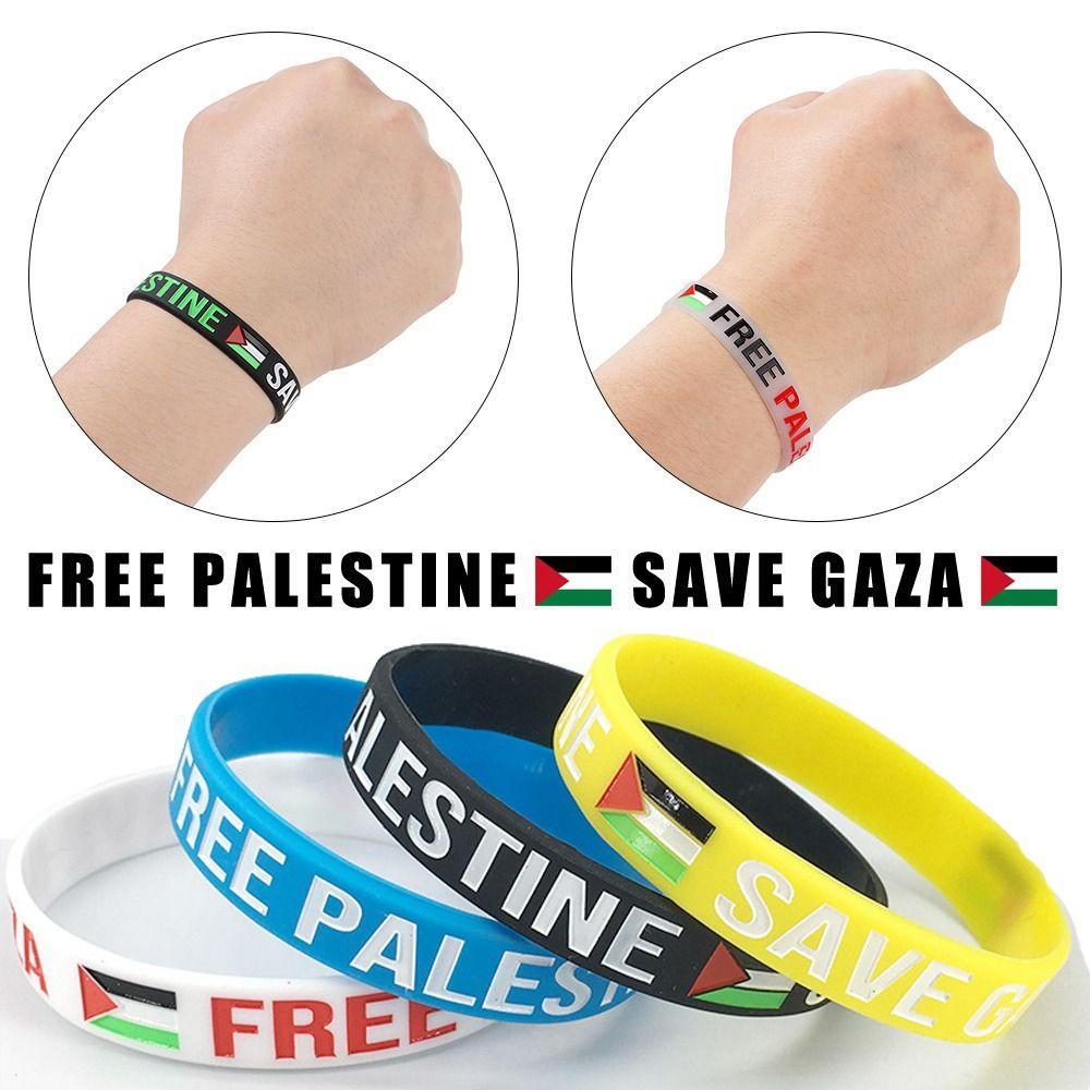 

Sports Silicone Wrist Band Outdoor Free Palestinian Wristband Palestine Flag Bracelet Gifts