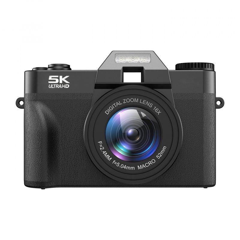 4K HD Mirrorless Retro Camera with Flip Screen, WiFi, 16x Zoom, Image Stabilization, and Beauty Mode.