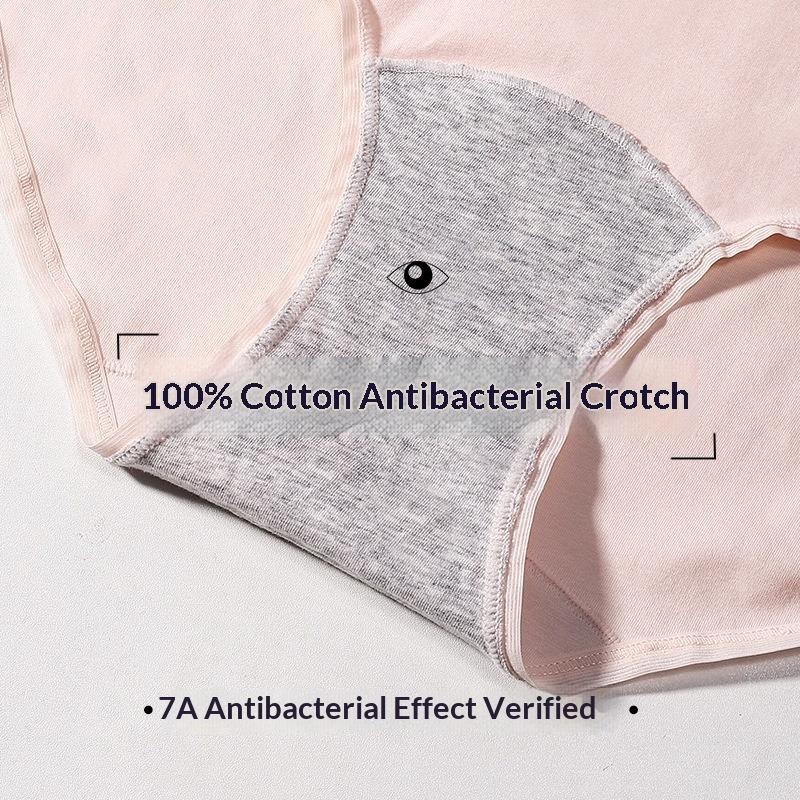 Women's Spring 7A Antibacterial Extension Cotton High Waist Underwear
