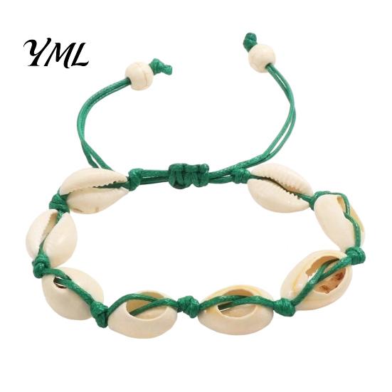 Handmade Beach Jewelry for Women Seashell Bracelet, Natural Shell Boho Beaded Adjustable Durable Cord Bracelets Daily Wear Woven String Bracelet