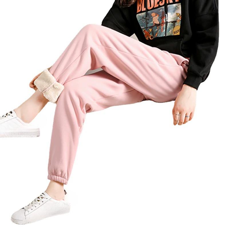 Autumn and Winter Thick Fleece Lamb Wool Sports Pants Casual Pants Haren Pants Keep Warm and Warm