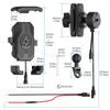 Motorcycle Phone Holder 15W Wireless Charger Motorbike Shock-absorbing Handlebar Mount with C Type Fast Charging Cellphone Stand