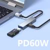 2 in 1 USB C OTG Charging Adapter USB 3.2 Gen1 OTG Splitter PD60W Fast Charging 5Gbps Data Transfer Cable for Phone