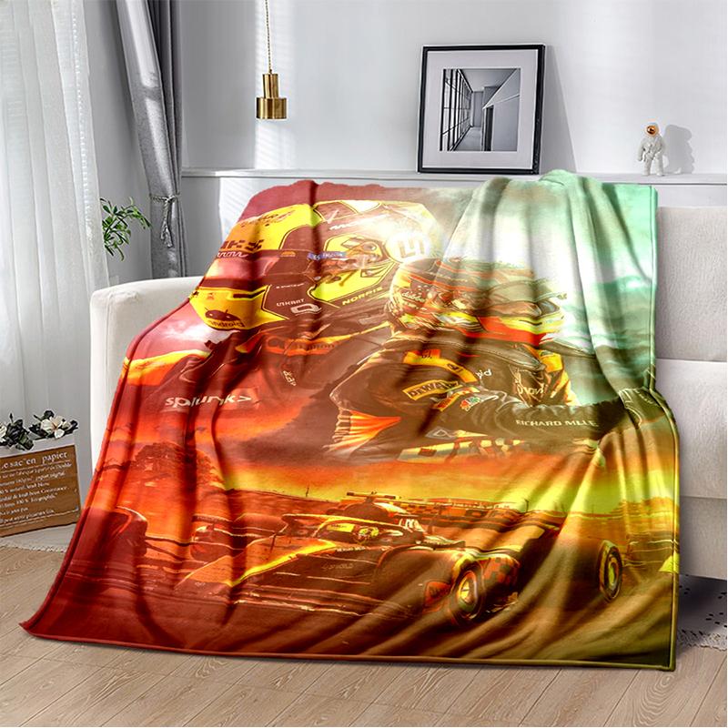 Manta Suave de Felpa Lando Norris Piloto F1, Manta de Franela Manta de Tiro para Sala de Estar Dormitorio Cama Sofá Oficina Cubierta Regalo