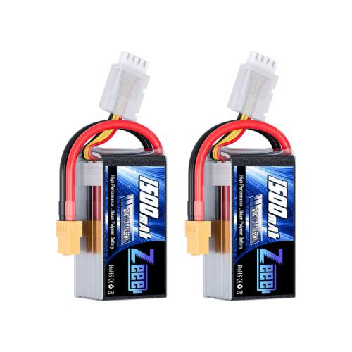 Zeee 11.1V 120C 1500mAh 3S LiPo Battery with XT60 Plug for RC Toys, FPV, RC Helmets, RC Cars, Drones, and More (2-Pack)