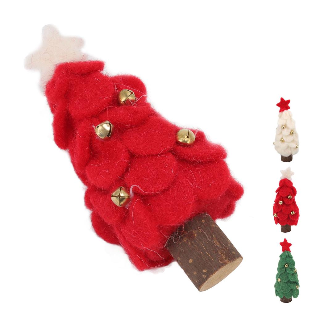 Décorations de Noël pour la Maison Arbre de Noël en Feutre de Laine Petit Arbre de Noël en Bois Ornements de Noël pour Affichage à la Maison Fenêtre