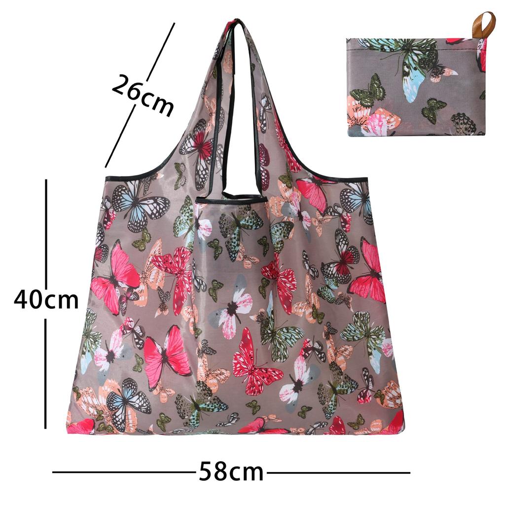 Borsa della spesa pieghevole Borsa della spesa da viaggio riutilizzabile Borsa ecologica con una spalla per viaggio Borsa tote con stampa di cactus dei cartoni animati