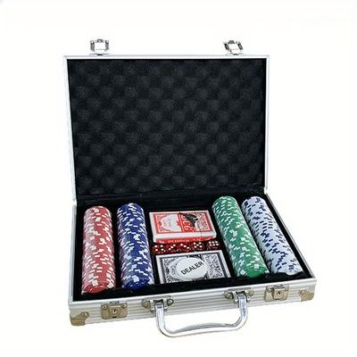 200 adet Boyzhood Poker Chips Poker Seti Alüminyum Seyahat Çantası ile, Texas Holdem Blackjack Kumar için Gram Poker Chips Seti