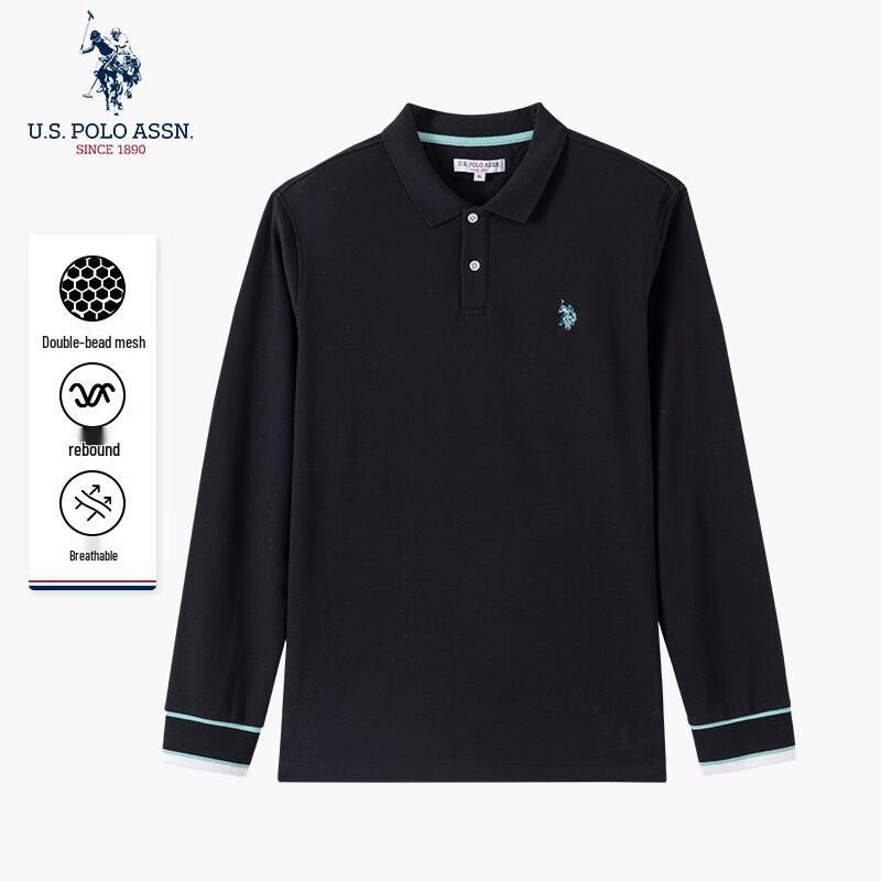 U.S. Polo Assn. Herren Schweres Reines Baumwoll Langarm Poloshirt