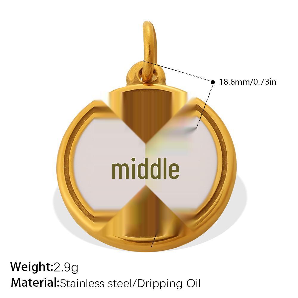 Stylish Gold Embossed Stainless Steel Pendant – Trendy European & American Jewelry Accessory