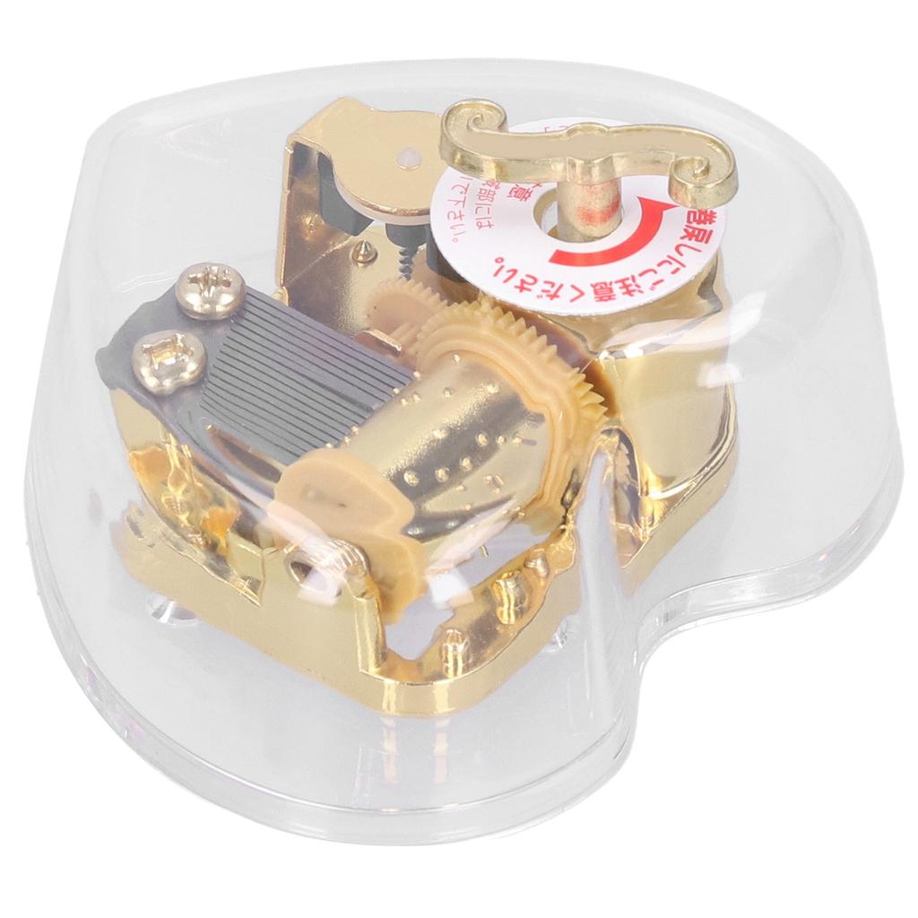 Acrylic Music Box Cute Heart Shaped Handy Crank Musical Box Innovative Birthday GiftType 1