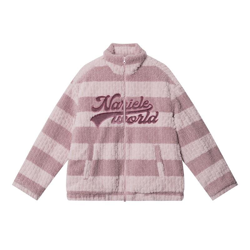 HeyHenry Gestickter Buchstaben-Hoodie - Kostenlose übergroße Baumwolljacke für Jugendliche, lockere Passform, warme Freizeit-Oberbekleidung in Rosa Kaffee