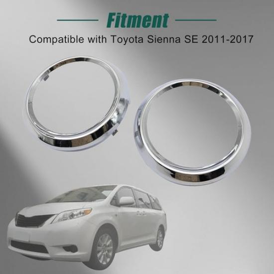 1 Pair Fog Light Lamp Bezel Cover 52713-08020 52712-08020 Compatible with Sienna