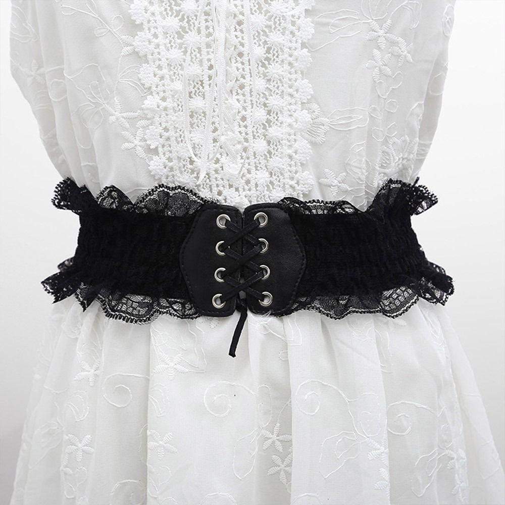 Korean Version Lace Wide Waist Belt Retro Body Shapewear Corset Belts  For Women Lady Girl Bridal