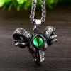 Vintage Baphomet Goat Pendant Necklace Gothic Men Stainless Steel Satanism Lucifer Necklace Fashion Animal Jewelry Accessories