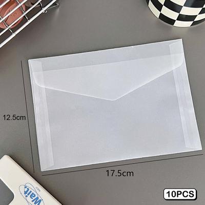 10Pcs Semi-Transparent Sulfuric Acid Paper Envelopes For Diy Postcard Card Storage Bag Wedding Invitation Gift Packing Bag