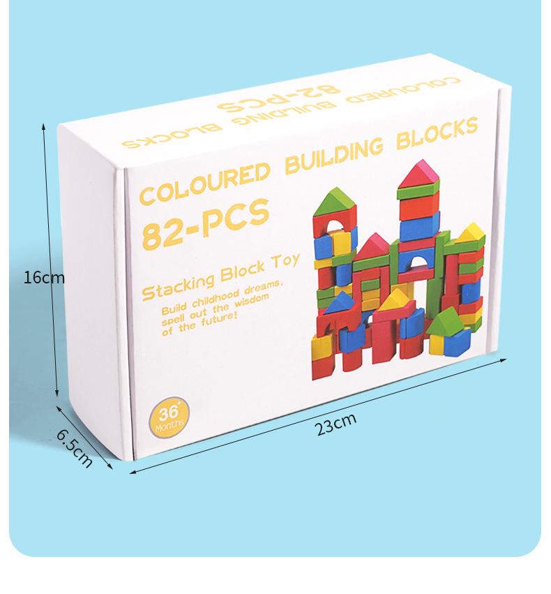 Colored Wooden Blocks - Educational Assembling Toy for Toddlers