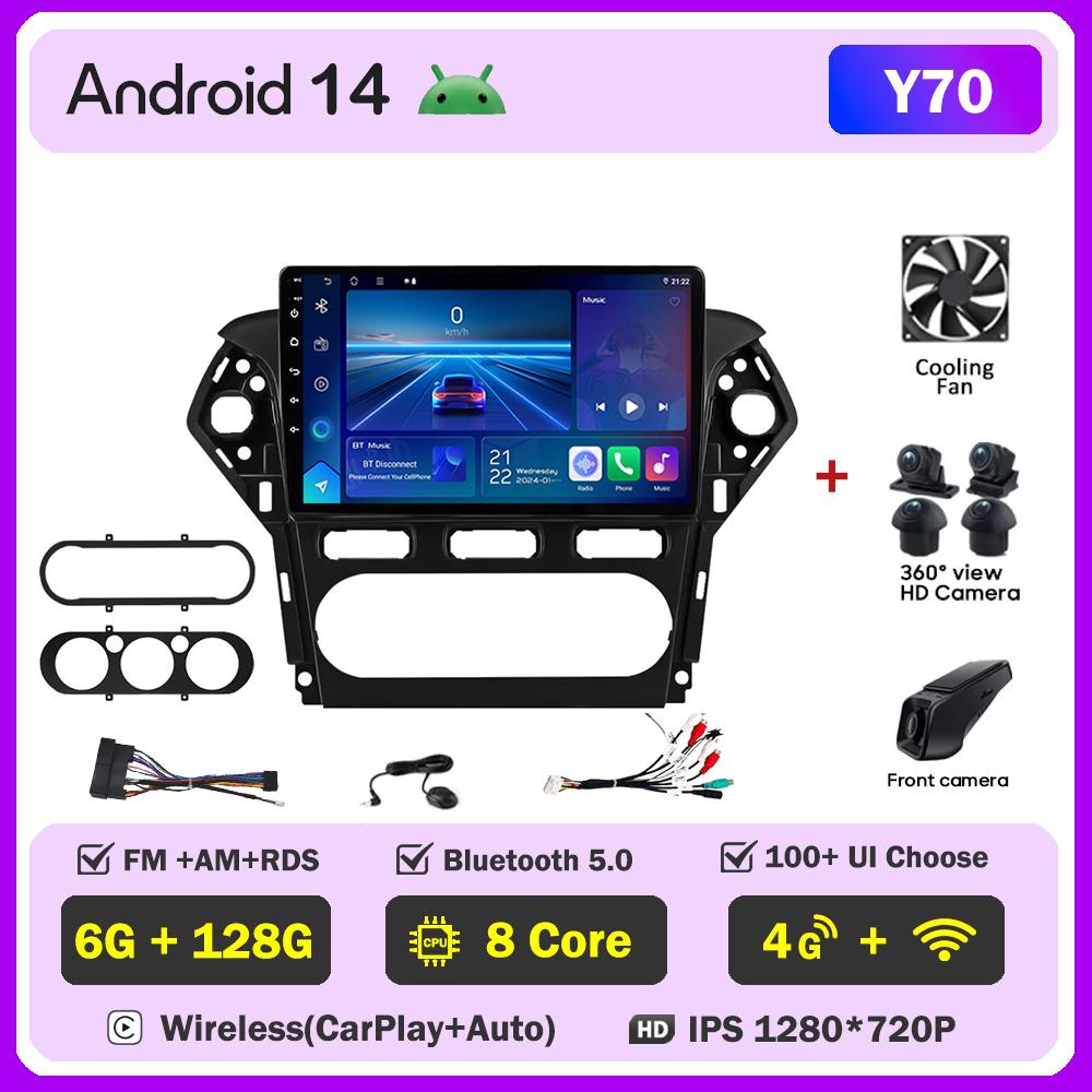 For Ford Mondeo 4 Mk4 2010-2014 Car Radio Player Car Carplay Screen Autoradio Mirror Link Car Intelligent Systems Touch Screen