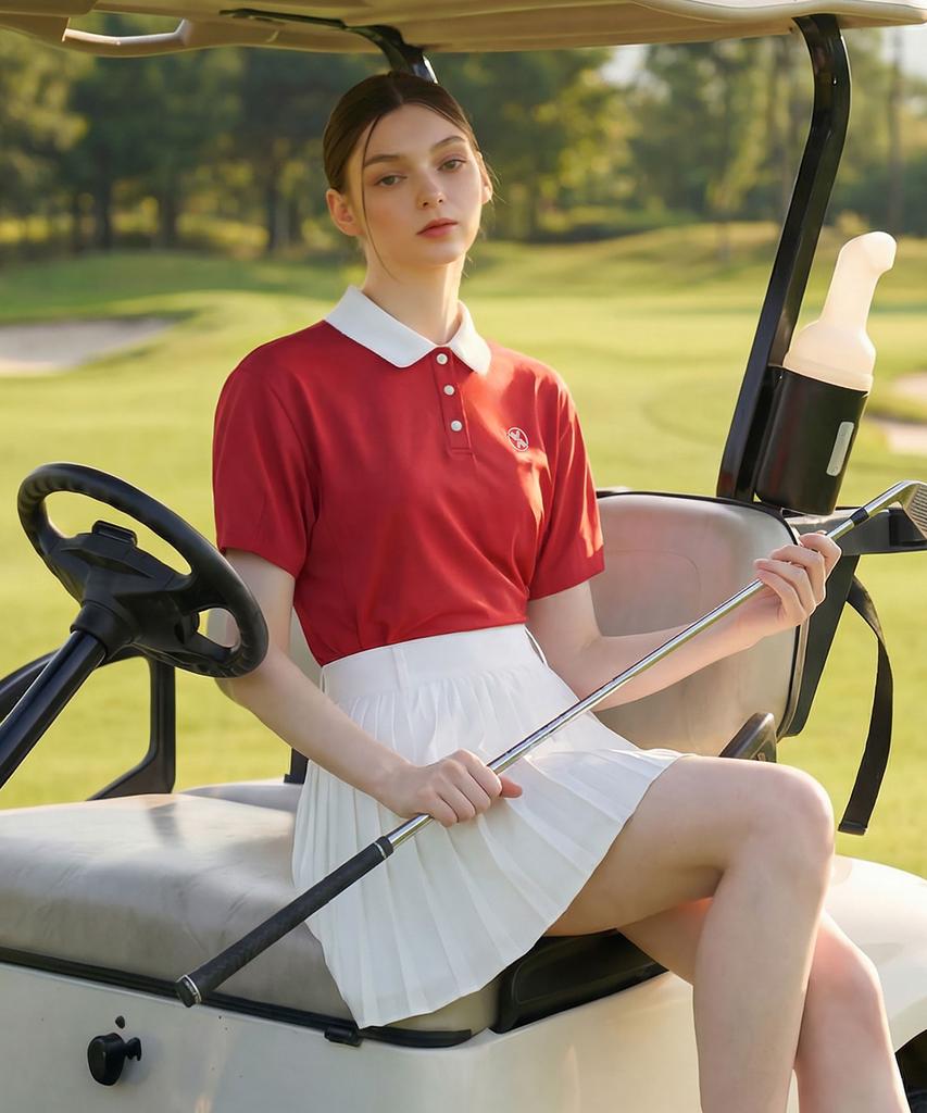 XEXYMIX Round Contrast Collar Polo Short Sleeve Xfl2Qs1203