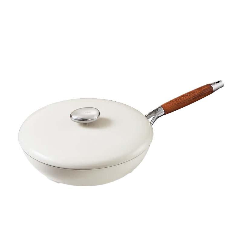 VELOSAN Maillard Series 32cm White Enamel Titanium Wok