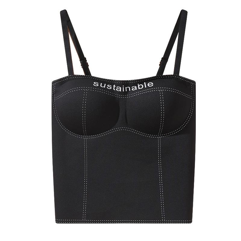 New small suspender chest wrap tube top with chest pad without steel ring underwear women can wear an integrated cup inside and outside