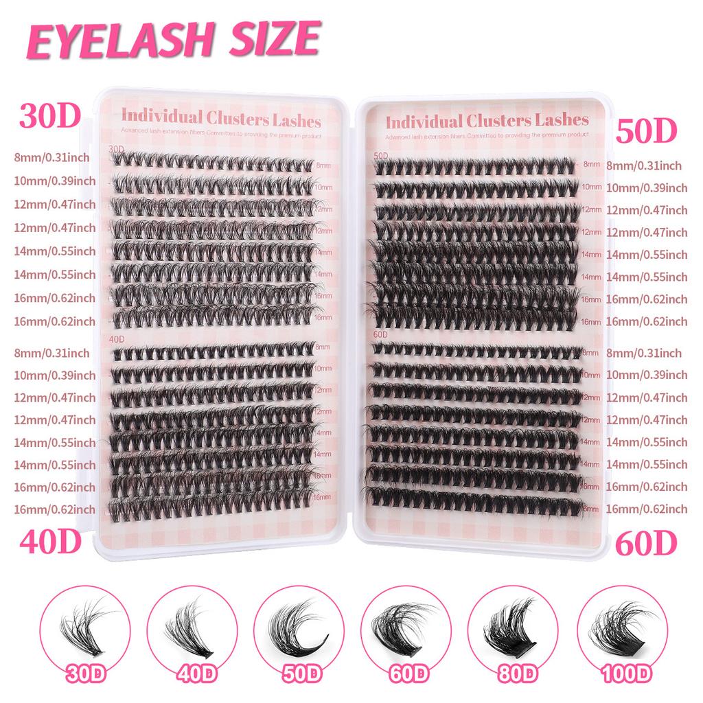 Diy Single Cluster Of Hair 640 Clusters Large Capacity Family Photo Eyelash Book D Song Single Cluster Mixed False Eyelashes