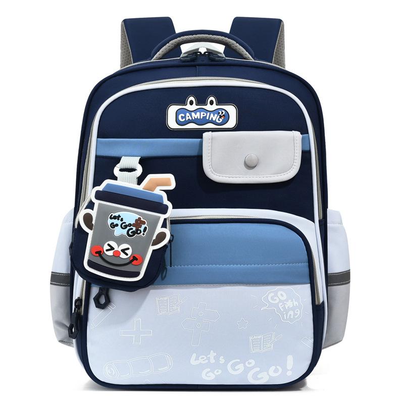 

Contrast Color Lightening Children s Schoolbag Men s And Women s Backpack темно-синього кольору