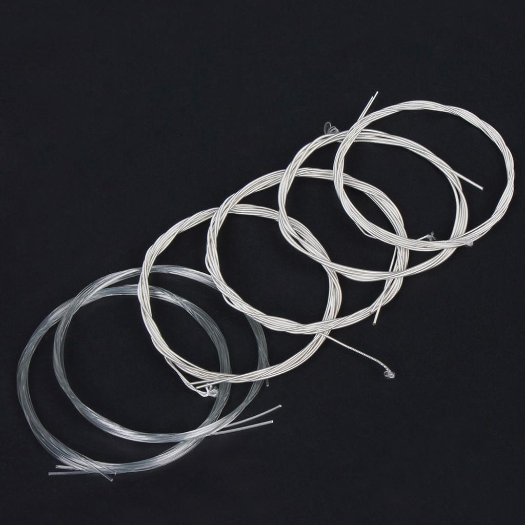 Oud Strings Set Clear Nylon Silver-Plated Copper Alloy Wound Strings Replacement Oud Accessories Parts (11 Strings)