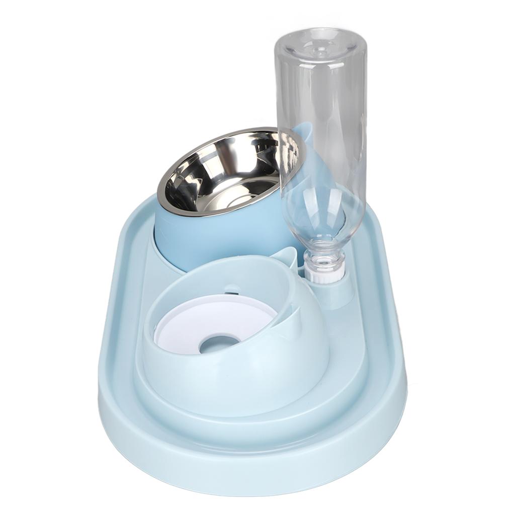 Cat Food and Water Bowl Set Slow Feeding Automatic Drinking Water and Cat Food Bowl for Puppy