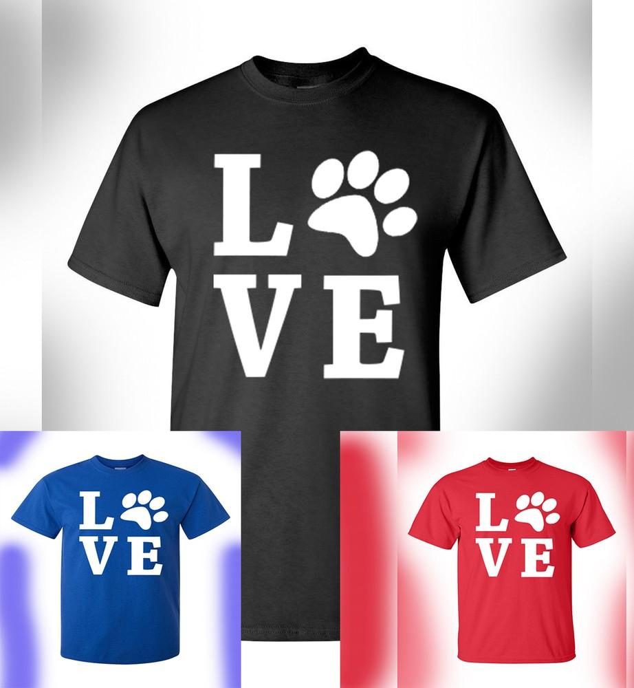 Peace Love Dog Cat Animal Lover T-Shirt PETA Love Rescue Rights Pet Adopt
