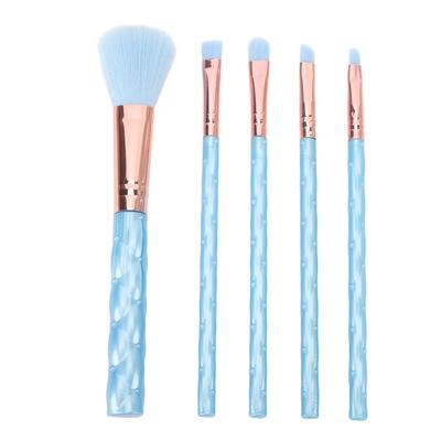Set di 5 Pennelli Morbidi per Trucco Set Professionale di Pennelli Cosmetici Portatile Blush Contorno Occhi Ombretto