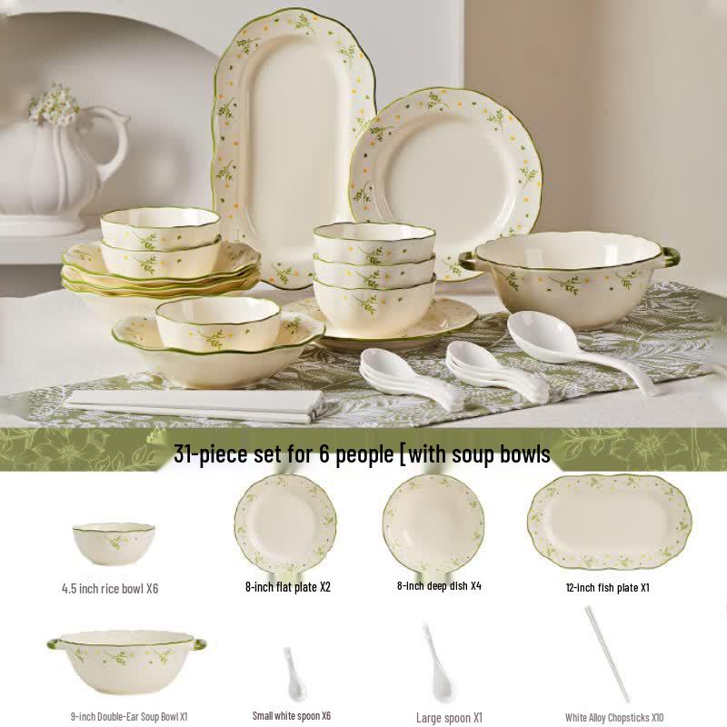 Hanyou Daisy Ceramic Dinnerware Set