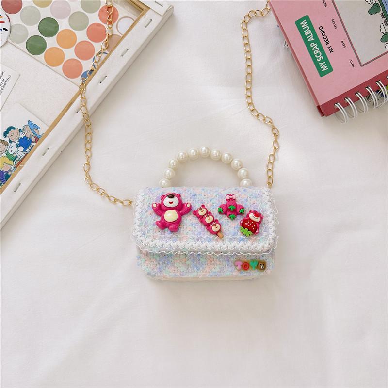 Lotso Bead Creative Handbag Cotton Linen Shoulder Bag With Animal Girls For