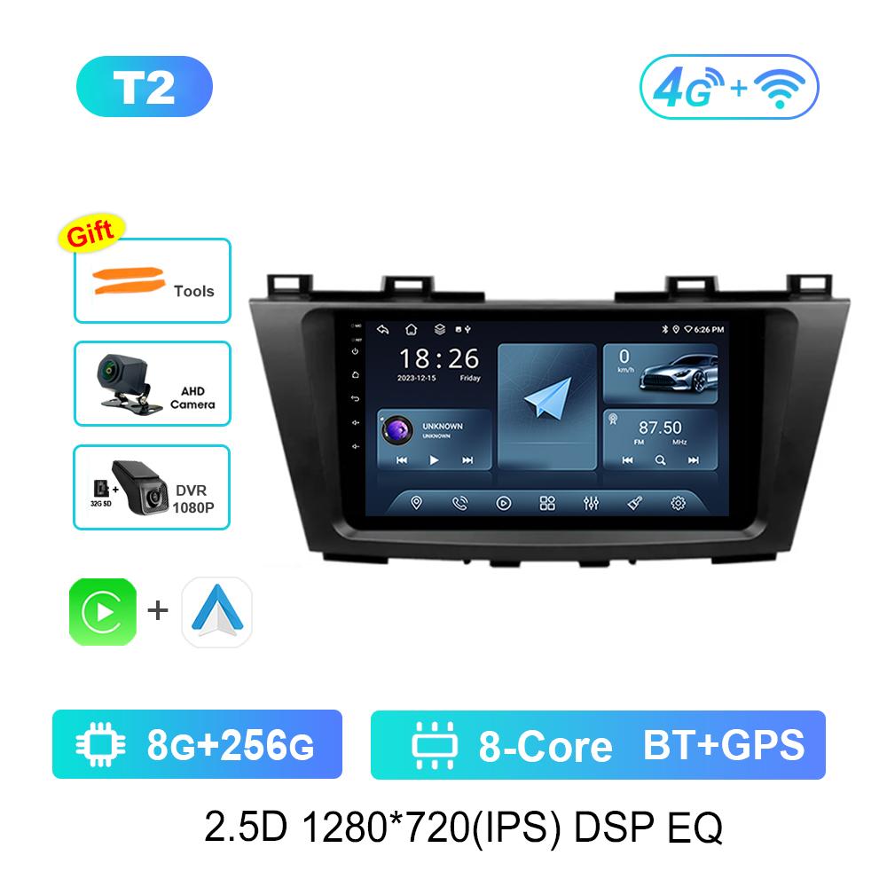 9 Inch for Mazda 5 3 CW 2010 - 2015 Car Audio Multimedia Player Android Head Unit DSP Stereo Carplay GPS Navi 4G+WiFi Bluetooth